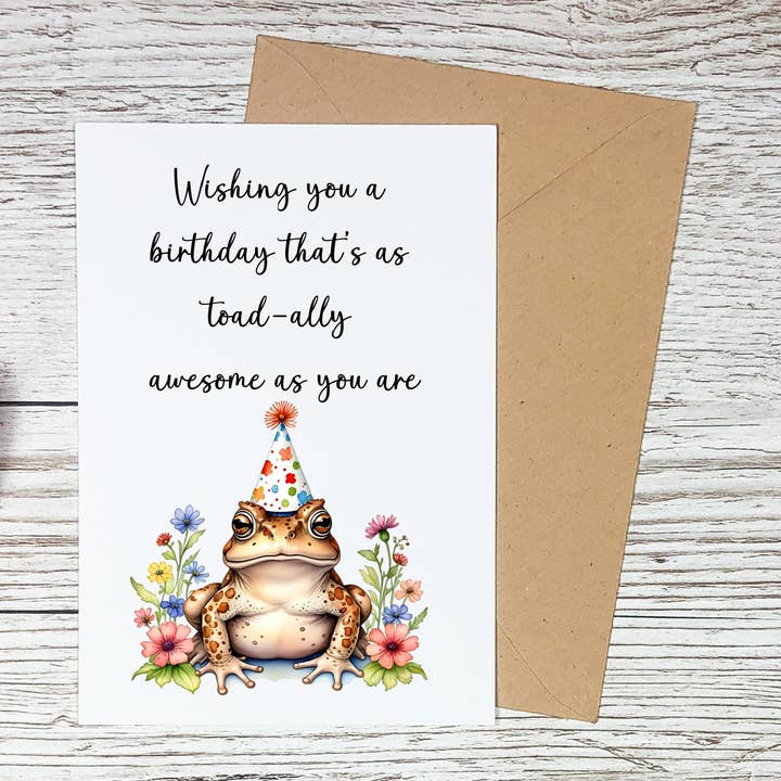 Cartões de Aniversário Funny Frog, Toad-Ally Awesome, Pun Cards por atacado de Sorry Not Sorry Co