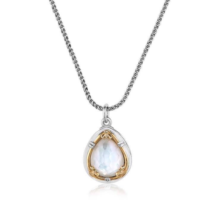 Collar doblete de madreperla en forma de lágrima para venta al por mayor de Anatoli Jewelry