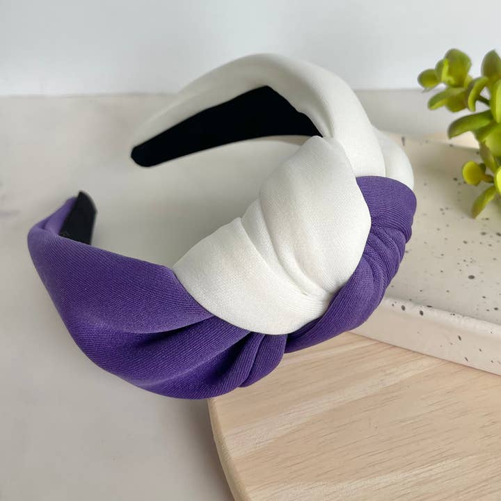Two Tone Headband - Purple and White for wholesale by MODish Design Co