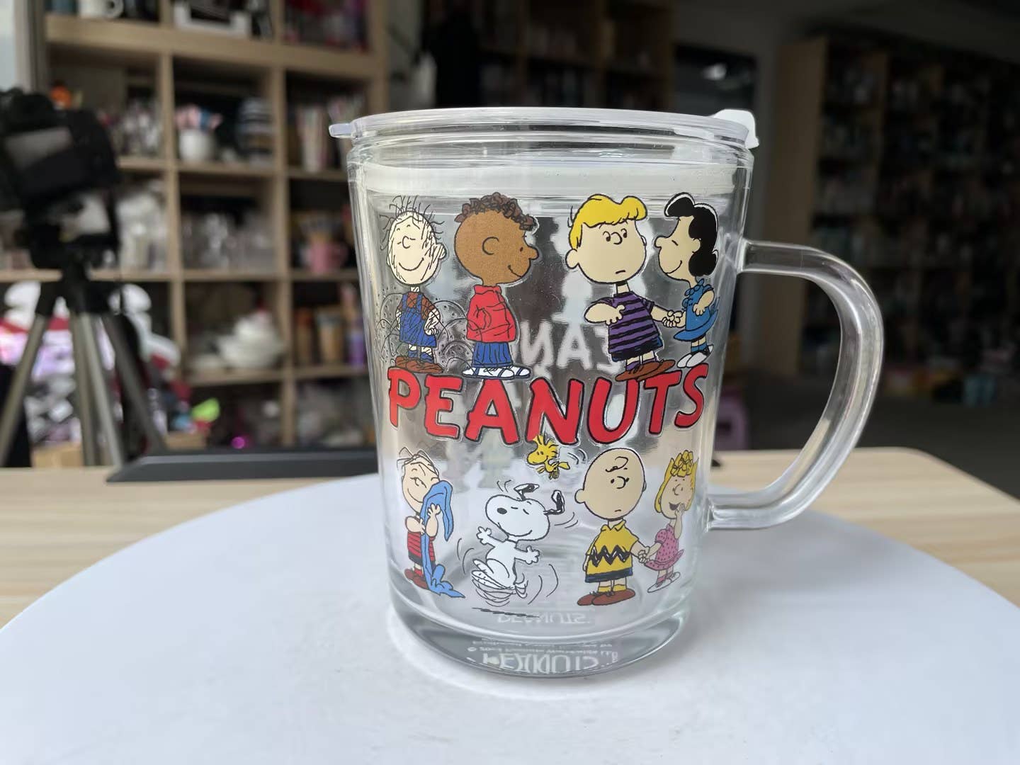 Silver Buffalo - Vente Gourde/bouteille isotherme - Mug de voyage en verre vintage Peanuts 14oz avec couvercle coulissant3
