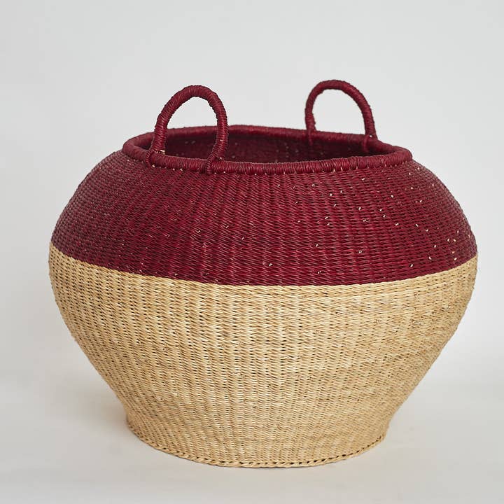 Hibiscus Bolga Pot baskets for wholesale by Woven Worldwide