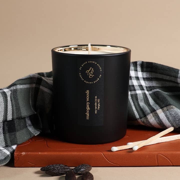 Do Good Candle Studio - Wholesale Jar/Filled Candle - Mahogany Woods | Signature Black Collection | Soy Candle3