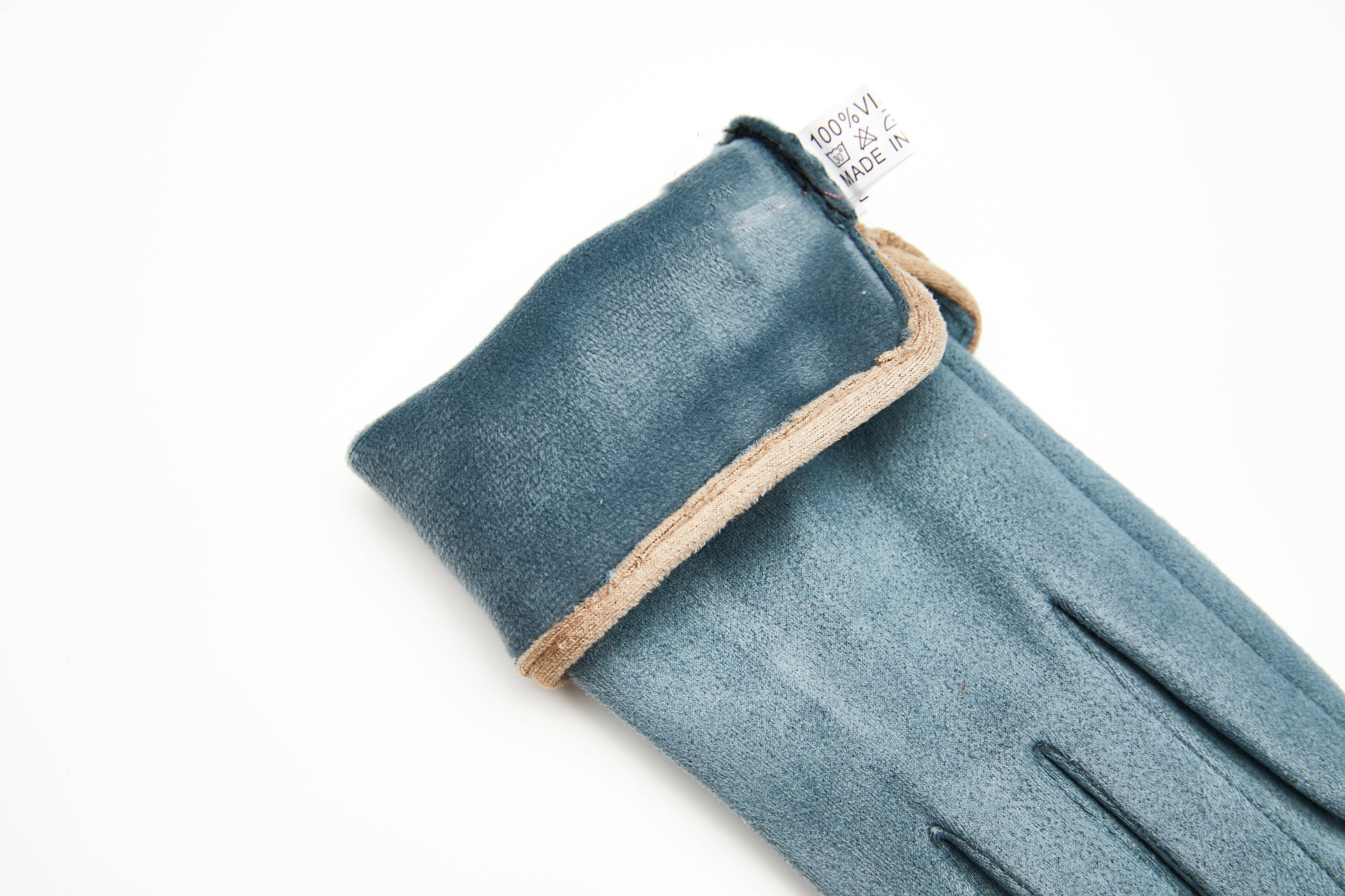 Aavion – wholesale Gloves – Women's – Women's Faux Suede Touchscreen Gloves – Trim & Buttons6