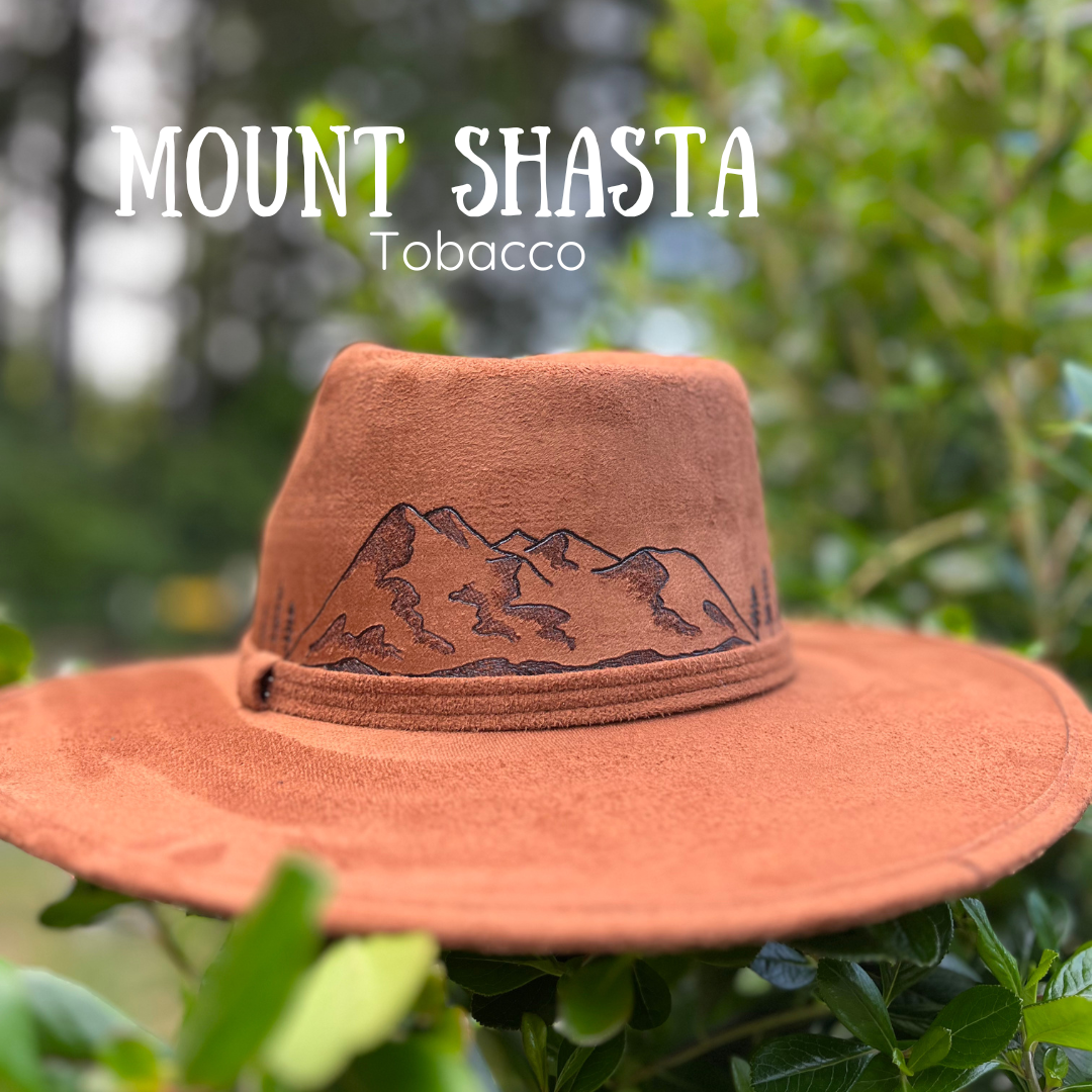 Pacific Wren Art & Design - Wholesale Fedora - Women's - Wood-Burned Wide Brim Hat - Mountain Collection5