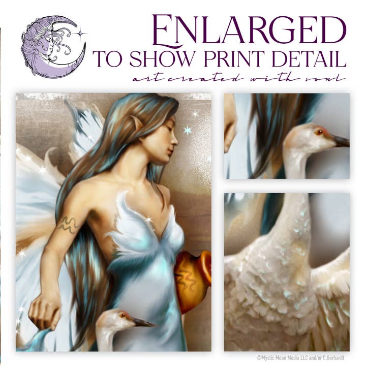 Mystic Moon Media LLC - Vente Affiche d'art - Impression d'art fantastique « Aquarius »1