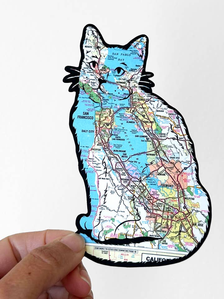 Bay Area Cat Vinyl Sticker - PVC Free for wholesale by Granny Panty Designs