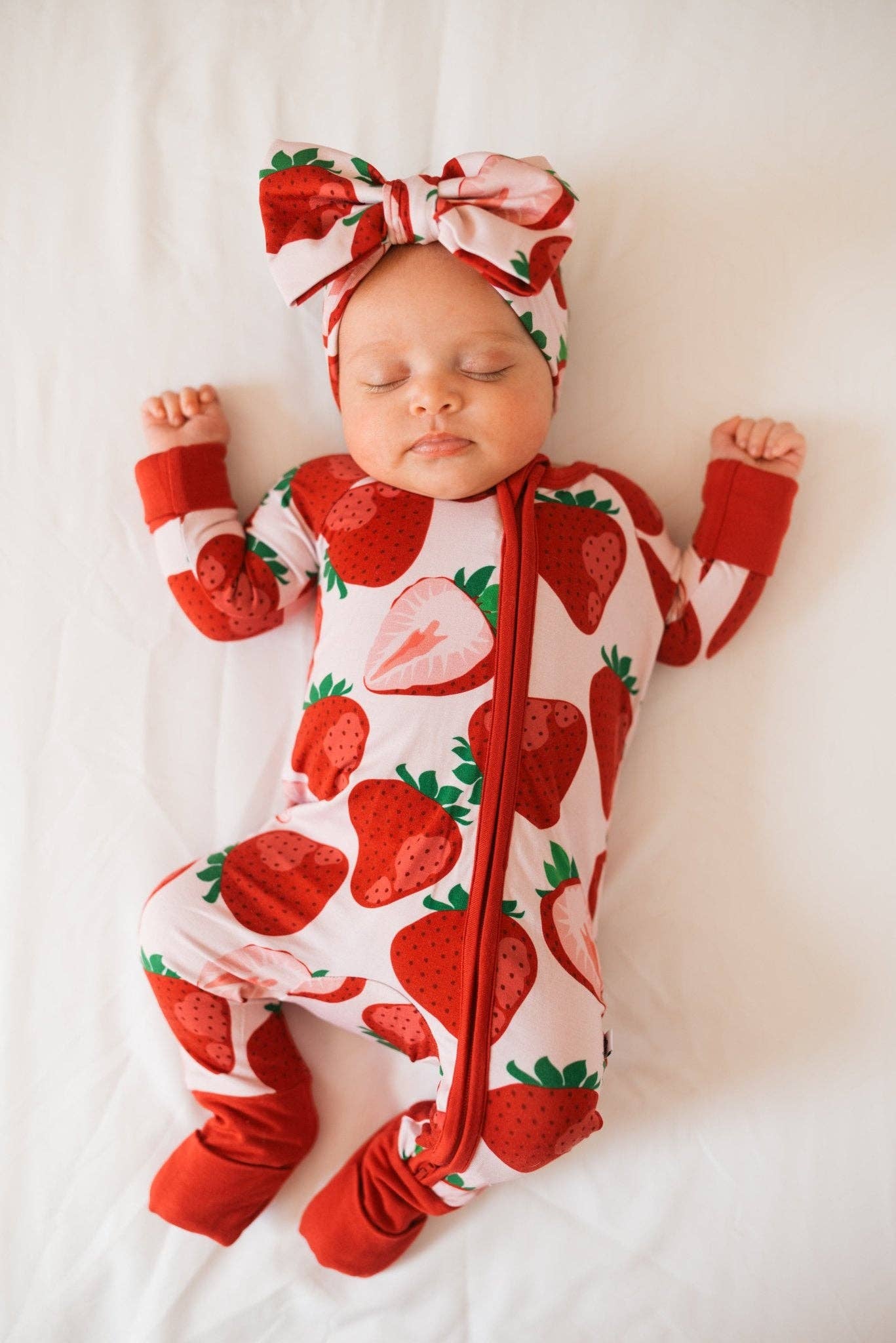 Jammie Session formerly Big Dreams Little Jammies - Wholesale Jumpsuit - Baby - Berry Sweet (Strawberry) Romper, bamboo baby romper, bamboo pajama romper, soft baby romper, eco friendly baby romper, unisex baby outfit, baby sleepwear, sustainable baby clothes, bamboo sleep romper, cozy baby pajamas, bamboo sleepwear4