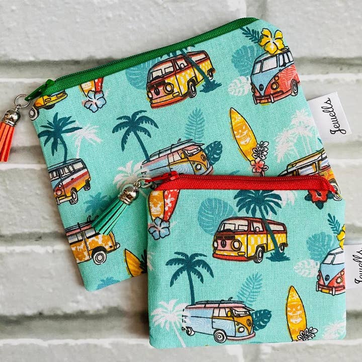 Jewells - Wholesale Pouch - Women's - Campervan Camper Surf Fabric Purse Pouch 3 colours