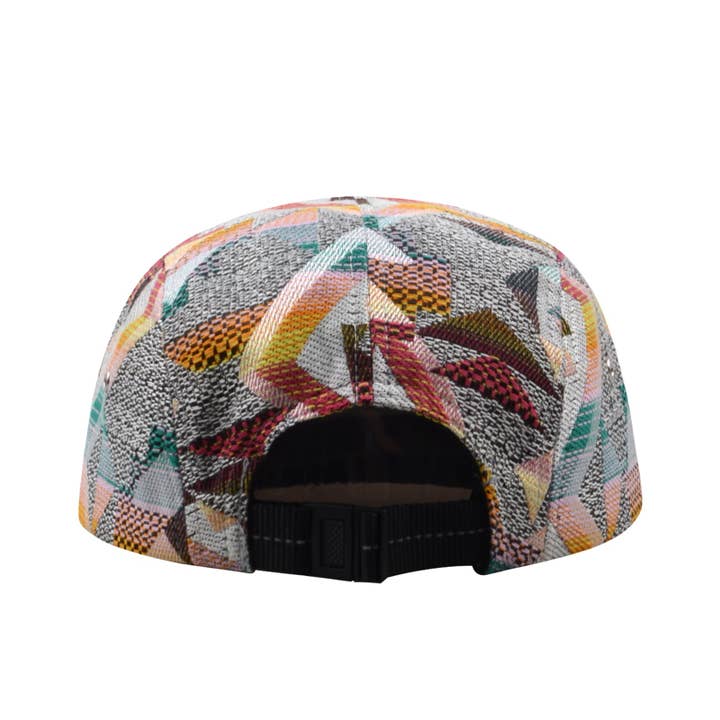 HATPHILE - Wholesale Flat Brim Cap - Unisex - Hatphile Patchwork Jacquard 5 Panel Hat Camp Cap3