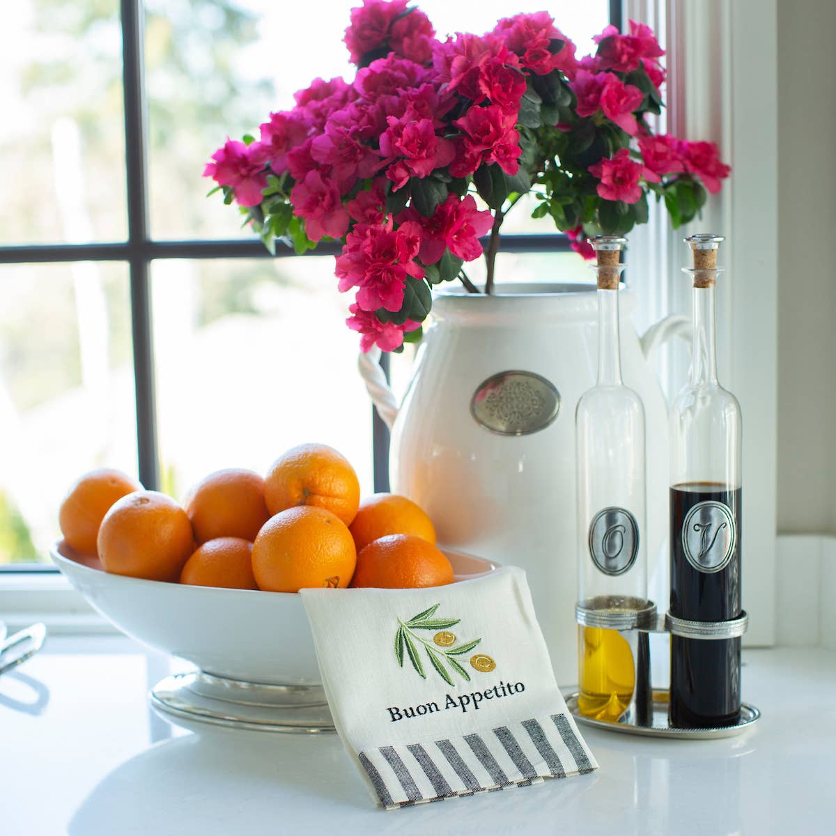 Arte Italica & Crown Linen Designs – Großhandel Öl-/Essigspender – Tavola Tall Öl und Essig mit Caddy5