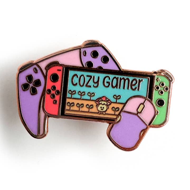 Spilla smaltata Cozy Gamer per la vendita all'ingrosso da parte di Kitty With A Cupcake