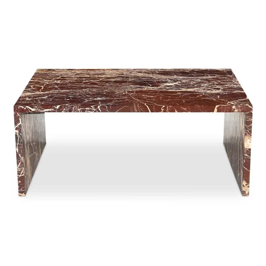 LOOMLAN - Wholesale Coffee Table - Rosa Rosso Levanto Marble Outdoor Coffee Table13