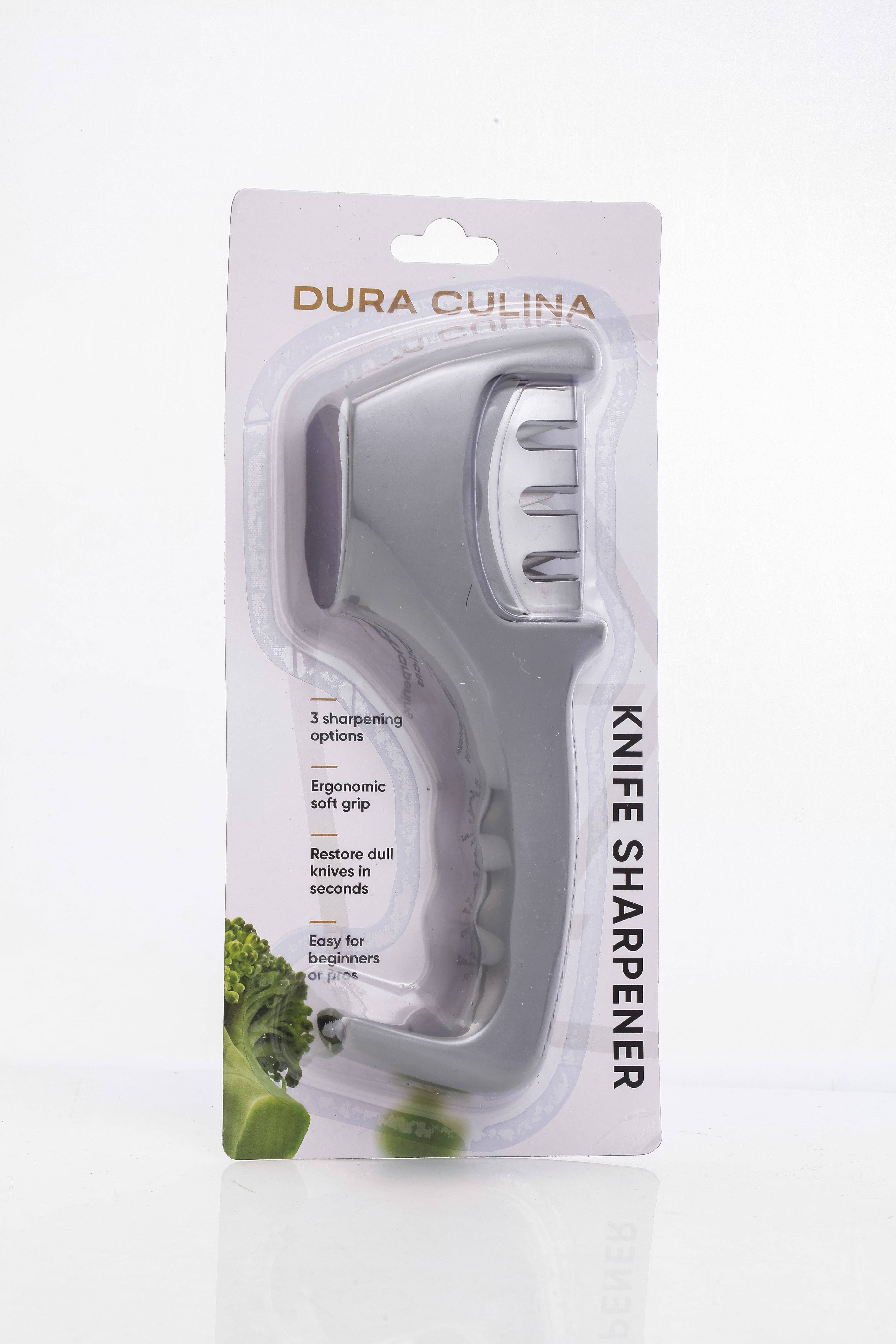 Dura Living LLC - Wholesale Knife Sharpener - 3-in-1 Professional Kitchen Knife Sharpener: Multi-Stage System for Repairing, Sharpening & Polishing Blades,0