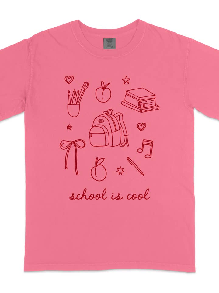 Camiseta com Laço "School is Cool" por atacado de Room 1021