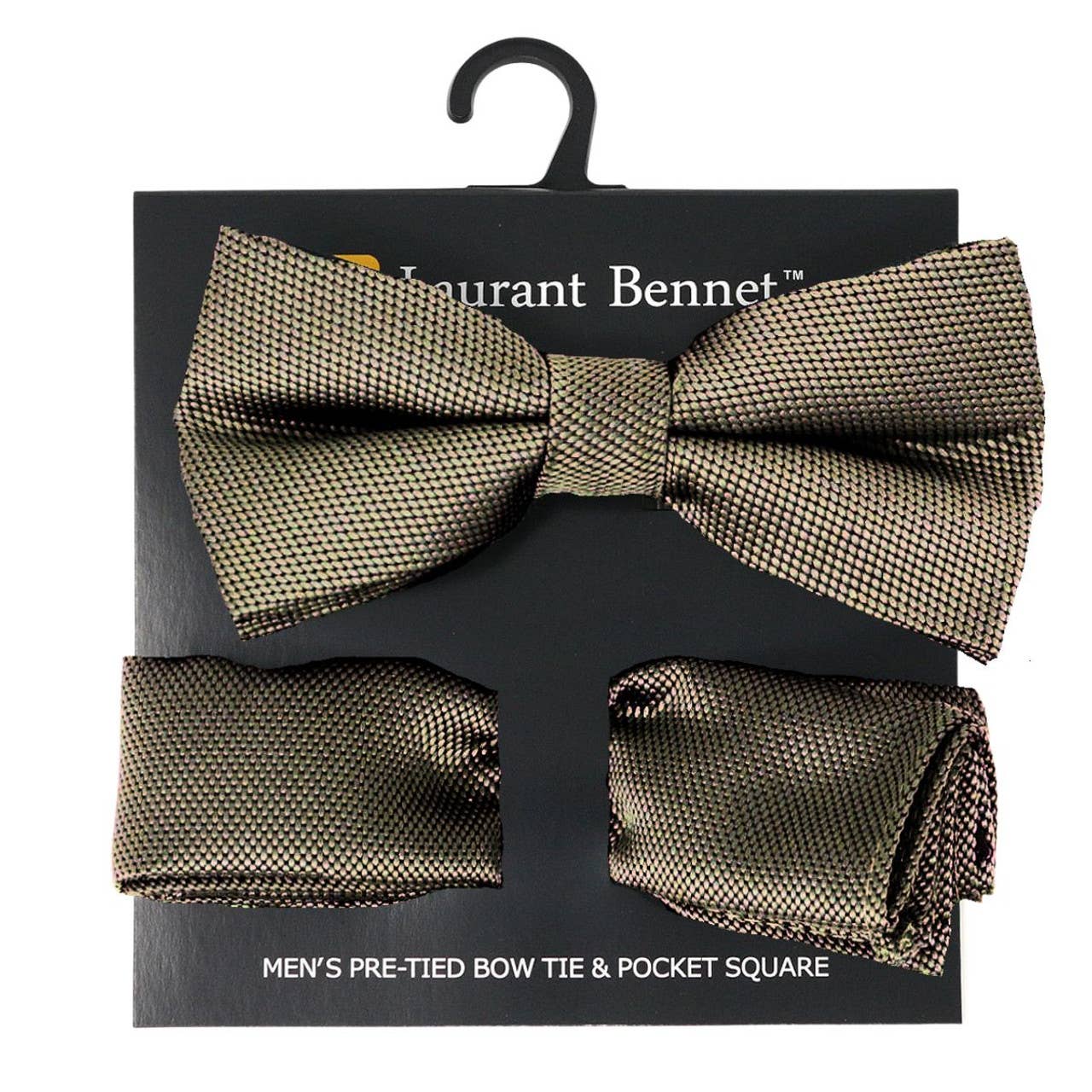 Selini New York - Vente Nœud papillon – homme - Ensemble nœud papillon et mouchoir en polyéthylène tissé pour hommes - BTH630822