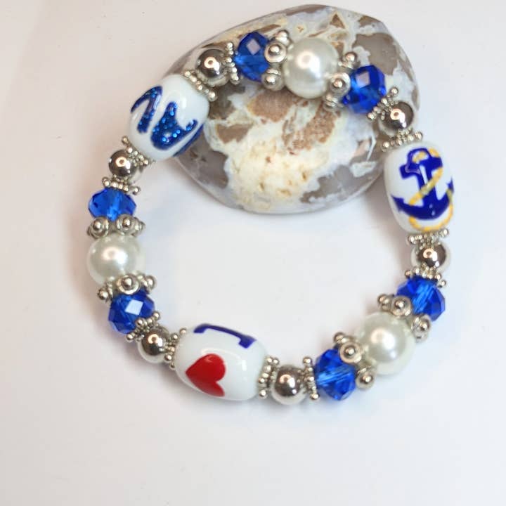 Fiona Accessories - Wholesale Beaded bracelet - USA Military Navy Air Force Coast Guard Army Bracelet Gift1