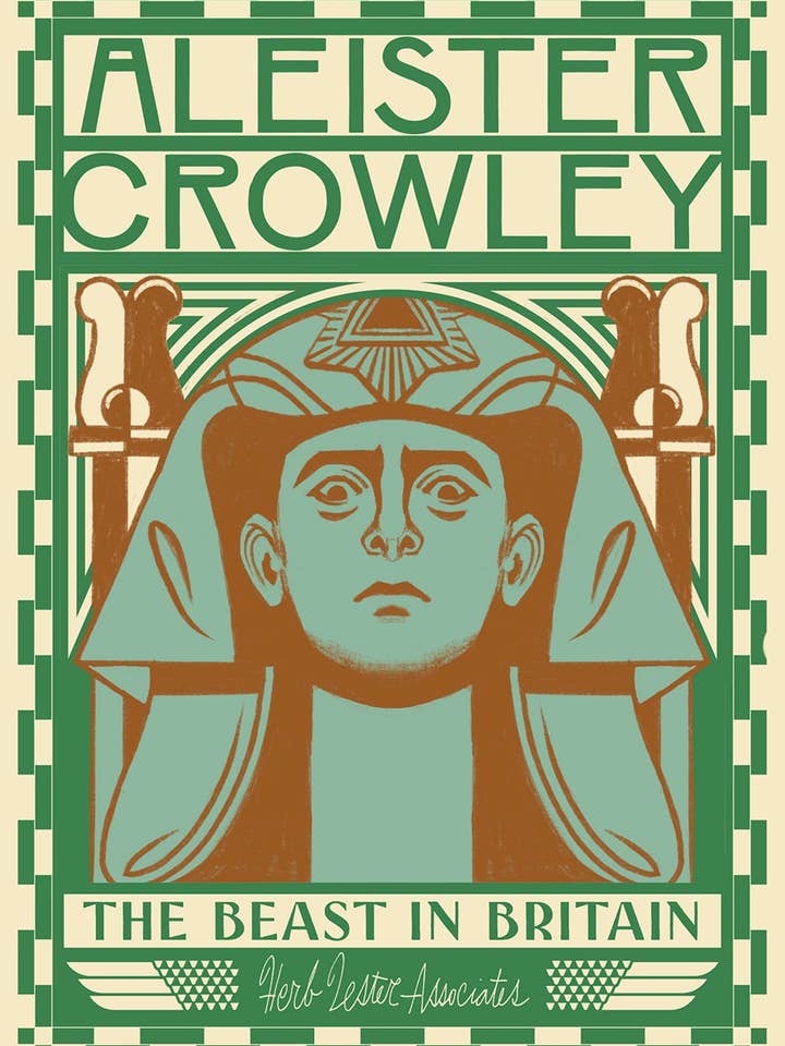 Aleister Crowley Map: The Beast In Britain for wholesale by Herb Lester Associates