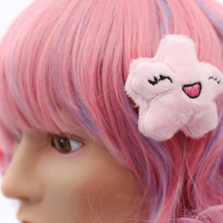 Kawaii Sakura Cherry Blossom Plush Hair Clip Pastelcore for wholesale by Kawaii Hair Candy