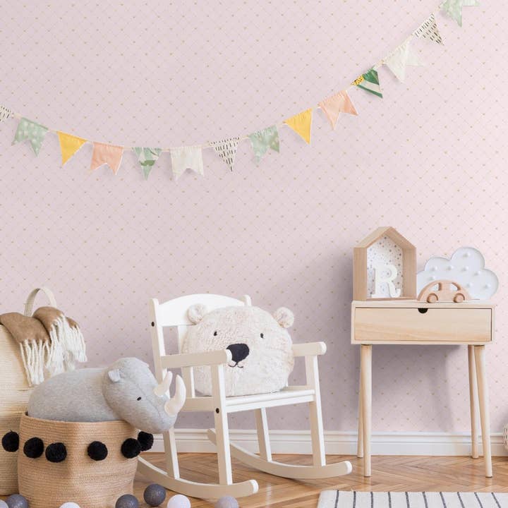Pink Girls Room Textured Wallpaper, Girls Bedroom Wall Paper, Nursery Wallpaper, 114 sq ft, Girls Bedroom, Kids Bathroom, Girl Bathroom Wall for wholesale by Walloro Luxury Embossed Wallpaper