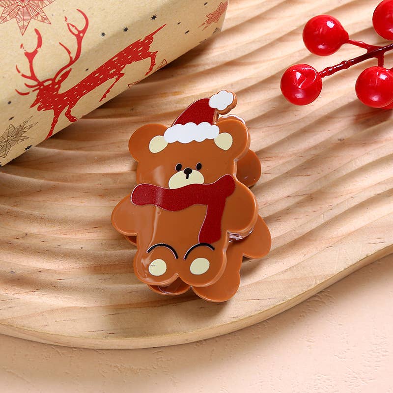 SoapElenGlen - Wholesale Hair Clip - Women's - Festive Christmas Hair Clip, Apple & Gift Box Hair Claw7