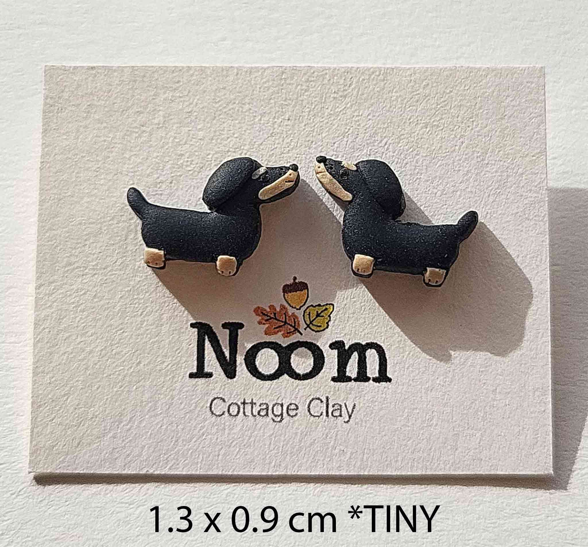 NoomCottageClay - Wholesale Stud/Post Earrings - Tiny Dachshund Stud Earrings • Cute Wiener Dog Gifts0