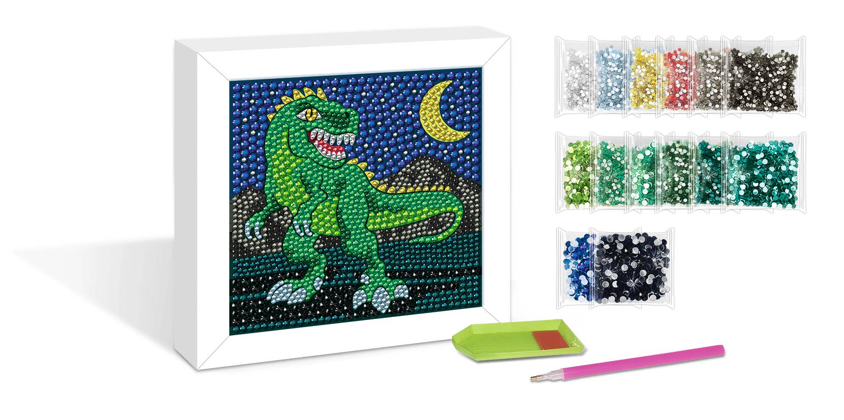 URSUS® / Buntpapierfabrik Ludwig Bähr GmbH & Co. KG - Wholesale DIY Craft Kit - Diamond Painting Picture Frame “T-Rex”2