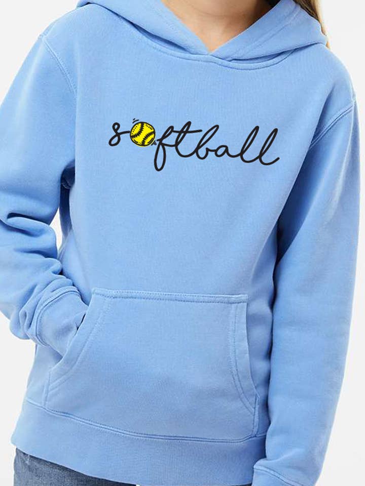 Softball Hoodie - Lt Blue for wholesale by Lucky Penny