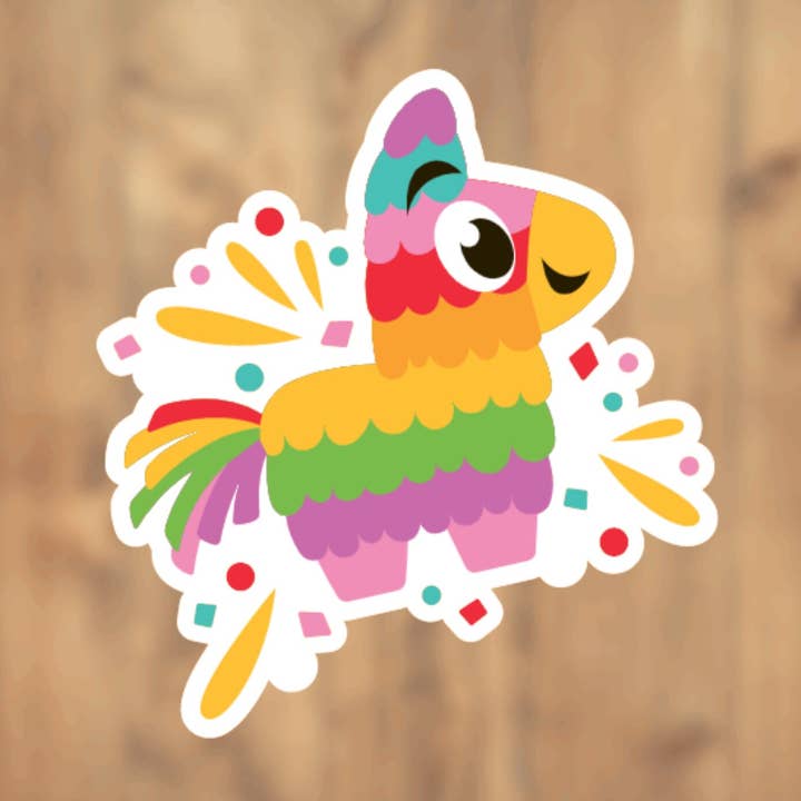 Rainbow Piñata Vinyl Sticker | Laptop Sticker | Tumbler Sticker | Phone Sticker | Water Bottle Sticker | Planner Sticker for wholesale by All for Iris