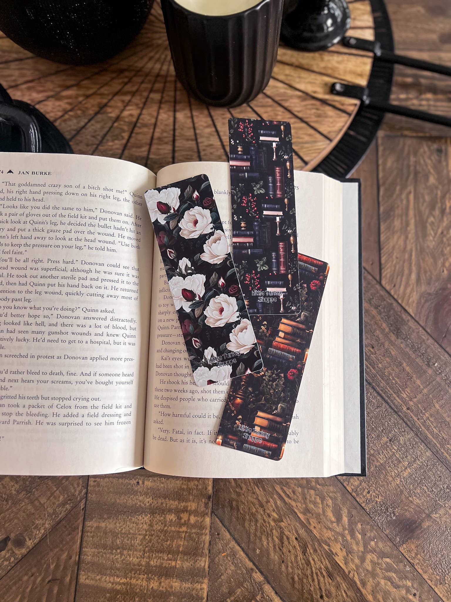 Little Turkey Shoppe - Wholesale Bookmark - Dark Floral Bookmark Set, Dark Academia3