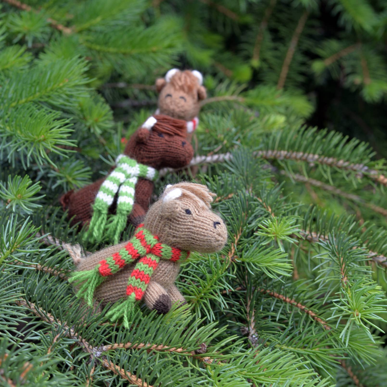 Melange Collection - Wholesale Ornament - Handmade Knit Highland Cow Holiday Ornament - Fair Trade3