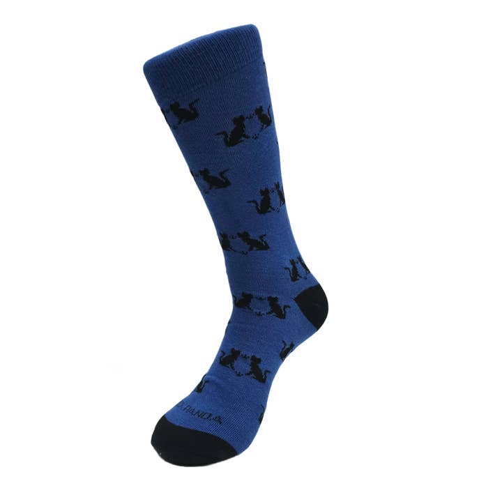 Sock Panda - Wholesale Socks - Unisex - Cat Silhouette Pattern Socks from the Sock Panda (Adult Large)