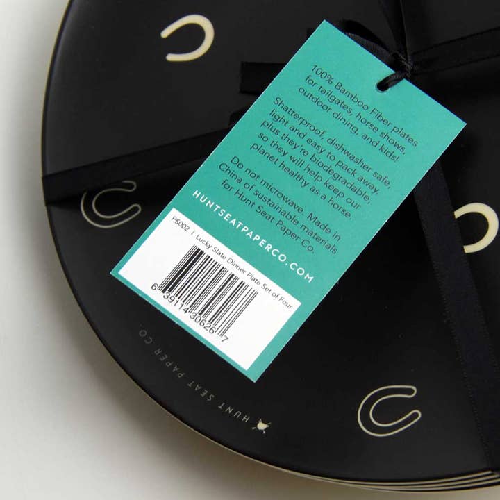 Hunt Seat Paper Co. – wholesale Dinner plate – Lucky Slate Dinner Plate Set of Four4