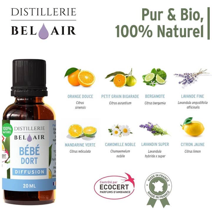 Distillerie Bel Air – wholesale Doftolja – BEBE SOVER - Ekologisk rumsdoft
