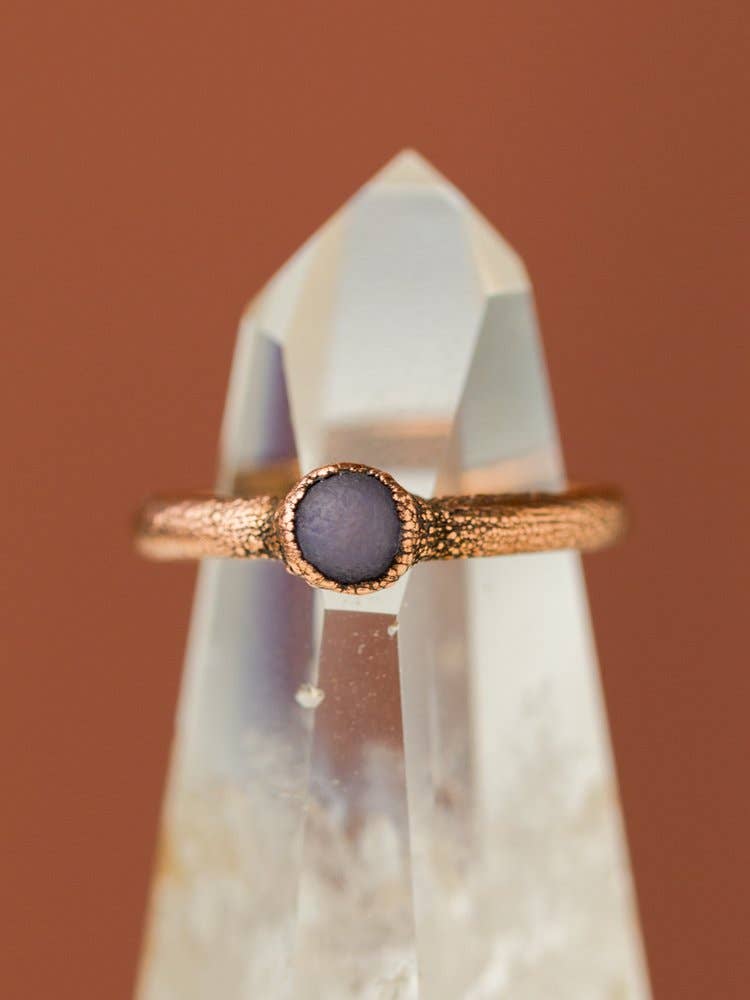 The Cyprus Cabinet - Wholesale Single Stone/Solitaire Ring - Grape Agate Crystal Stacking Ring | Recycled Copper2