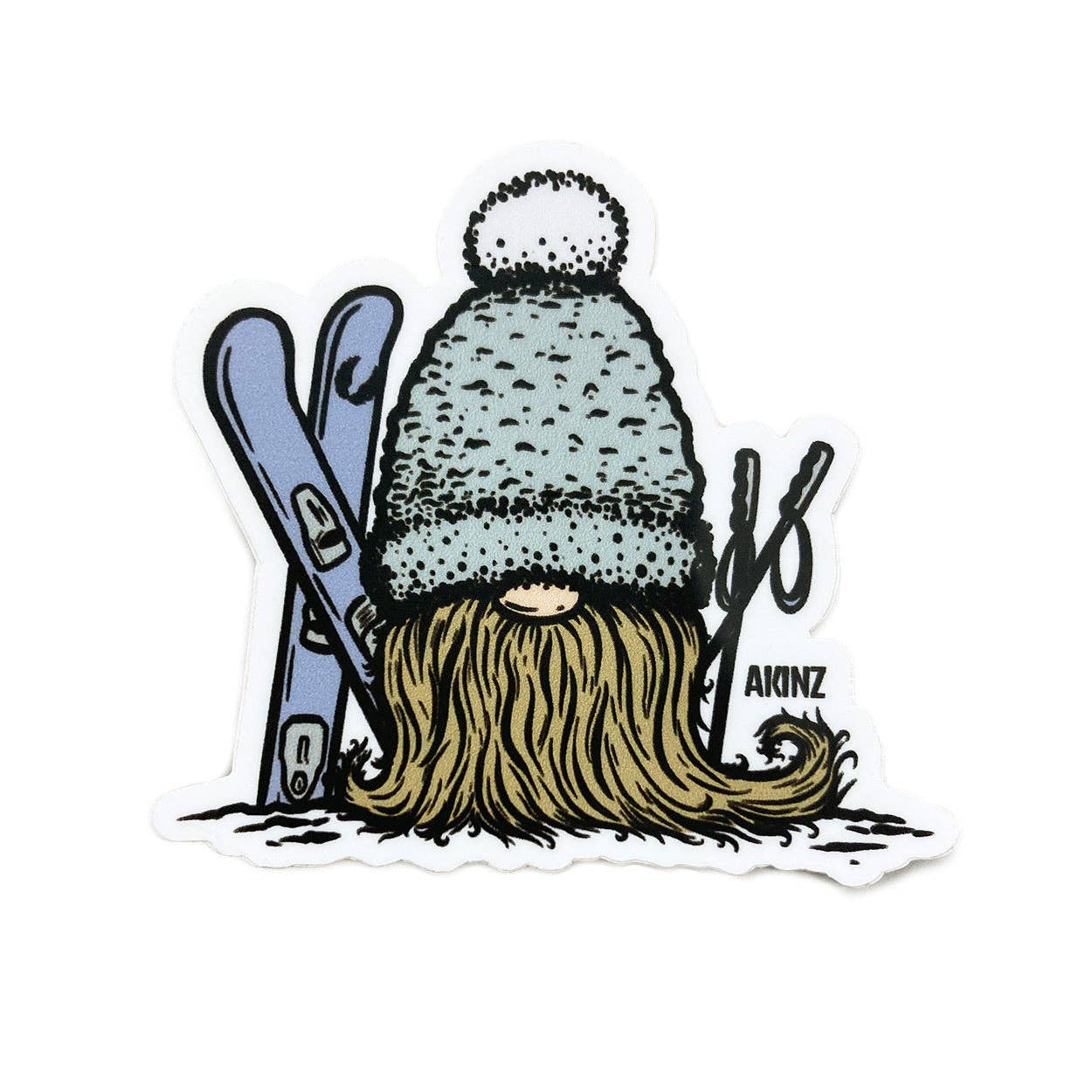 Akinz - Wholesale Sticker - Go Big or Go Gnome - Ski Sticker