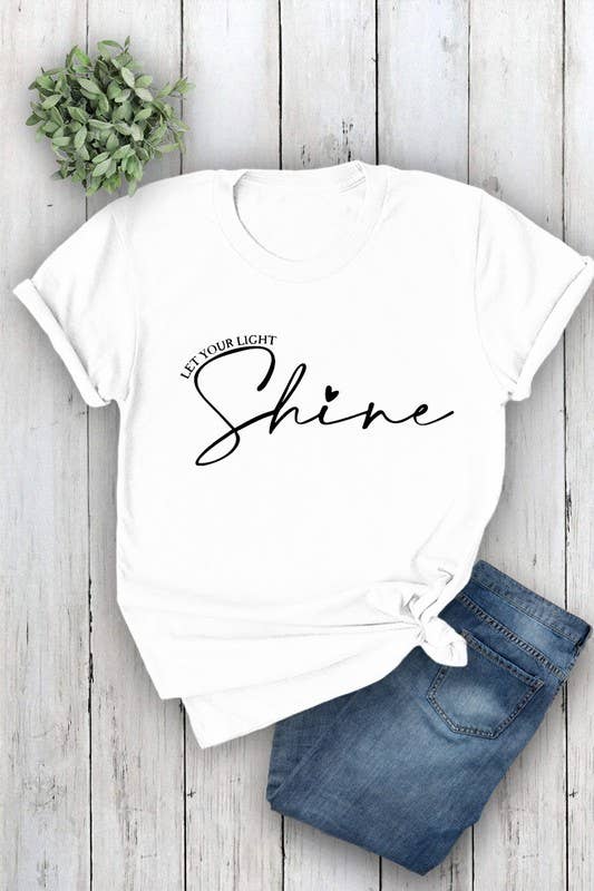 Top Avenue – Engroshandel T-shirt med print - Dame – Lad dit lys skinne, Unisex rund hals kortærmet T-shirt0