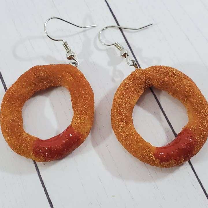 REMOVED BRAND - Wholesale Dangle Earrings - Onion Ring Earrings, Snack Earrings, Food Jewelry1