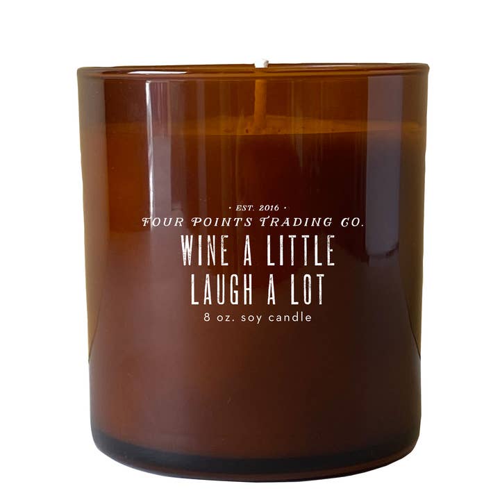 Scentiments: Wine A Little,
Laugh A Lot 8 oz Soy Candle for wholesale by Four Points Trading Co