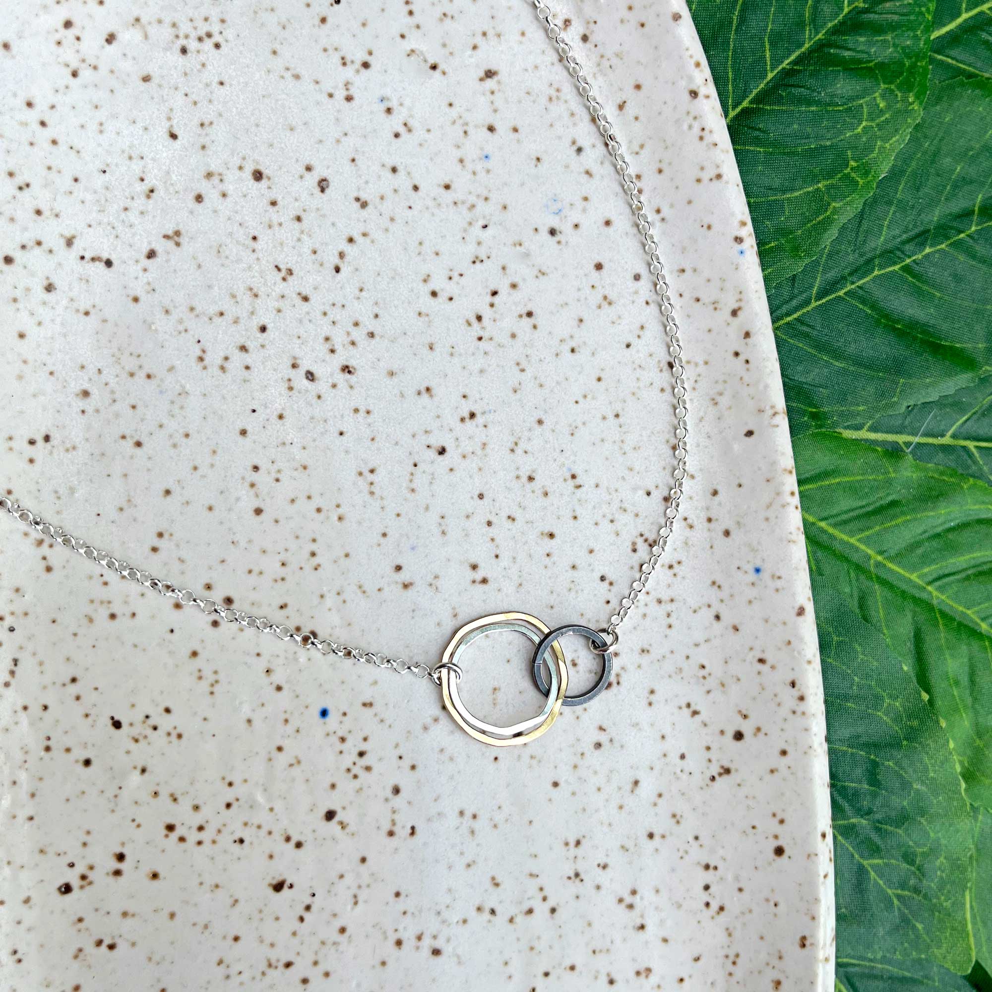 Freshie & Zero - Wholesale Pendant/Charm Necklace - Radiate Mixed Necklace Mixed Metals Circles Pendant3