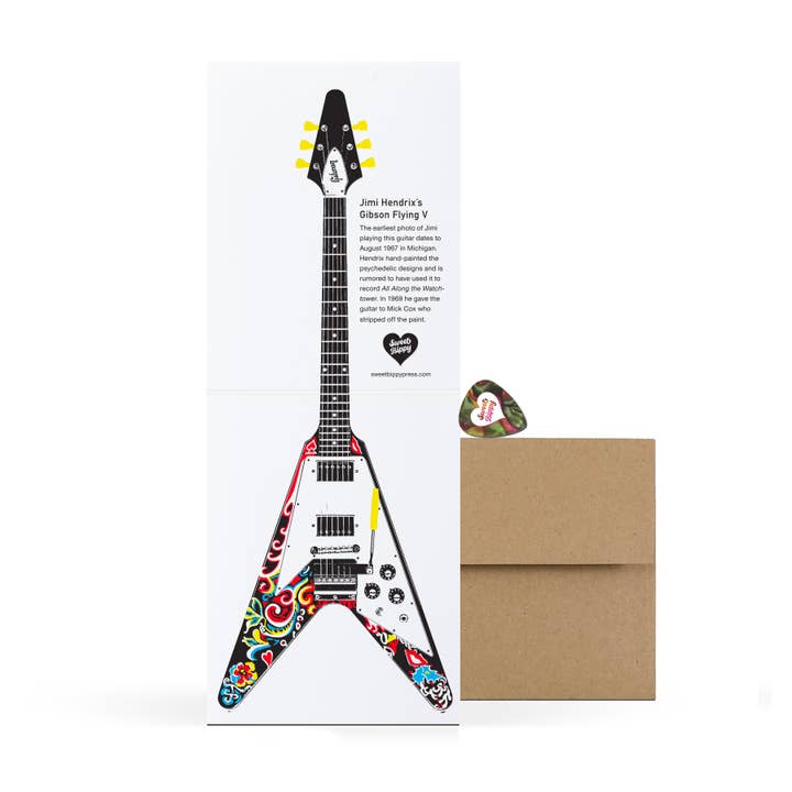 Sweet Bippy Press - Wholesale Everyday Greeting Card - Famous Guitar Series — Hendrix Greeting Card