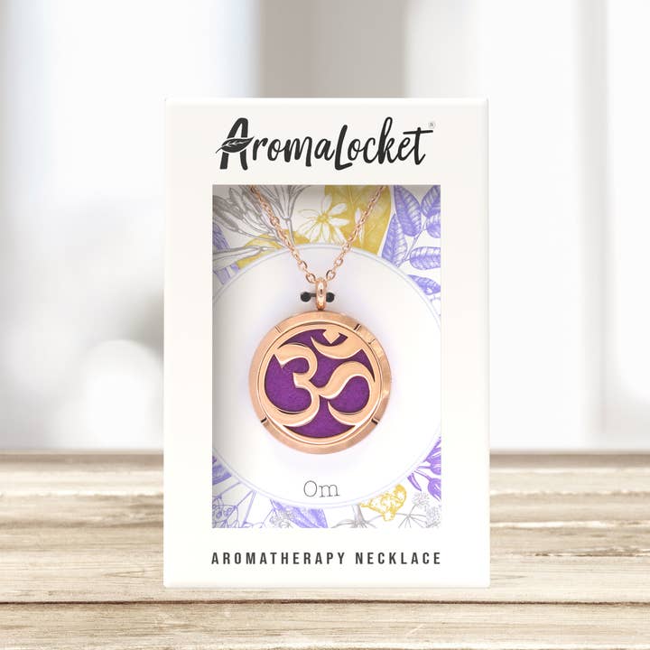 Matrix Aromatherapy - Wholesale Aromatherapy Necklace - Om Essential Oil Diffuser Necklace - Rose Gold
