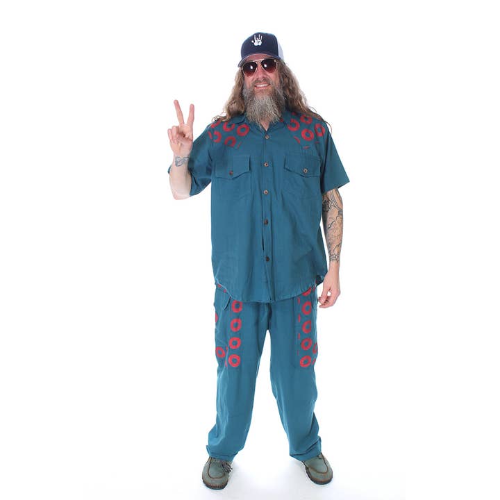 Pantalon Grateful Dead avec imprimé feuille de pot, imprimé beignet ou SYF pour la vente par Jayli Clothing