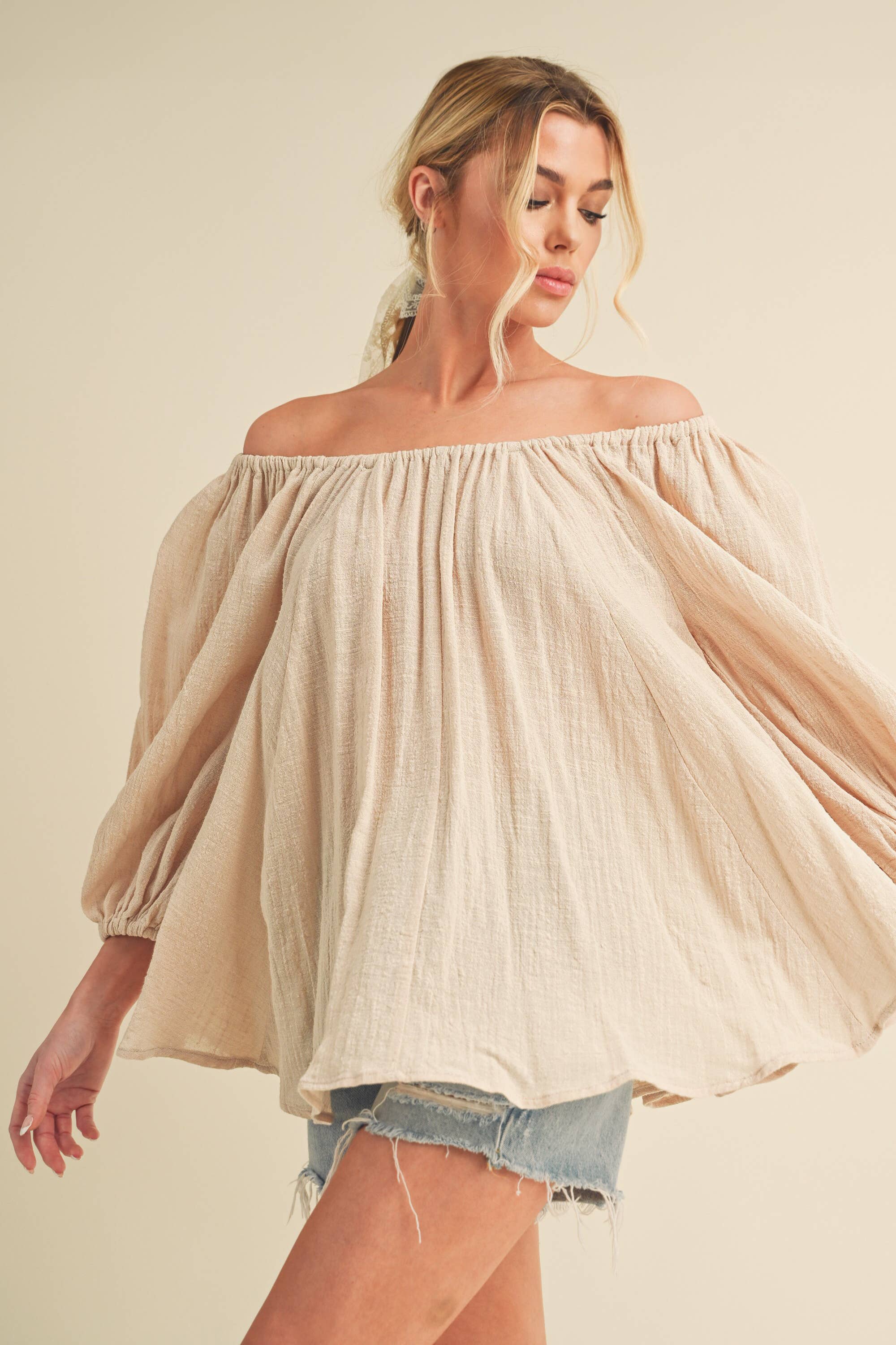 AEMI + CO - Wholesale Dress - Women's - 495DN Nately Off Shoulder Tunic Dress 68