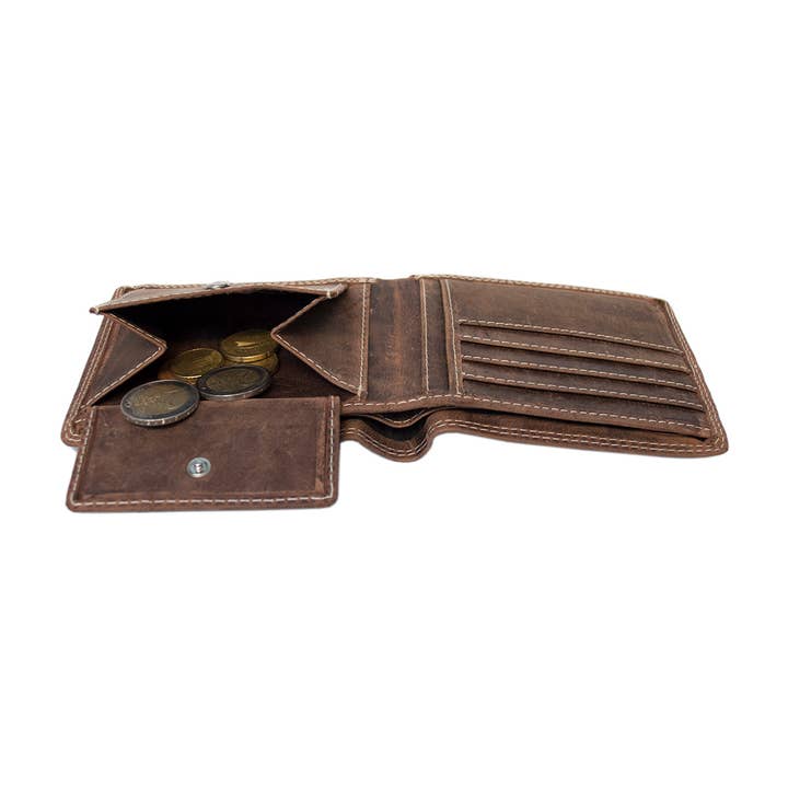 Arrigo - Wholesale Wallet - Men's - Men Billfold Wallet Buffalo Leather With Compact Model RFID14