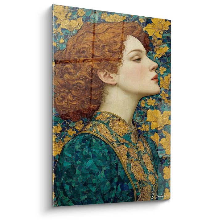 Table Woman Profile Floral Reverie - Art Nouveau edition for wholesale by Walensky