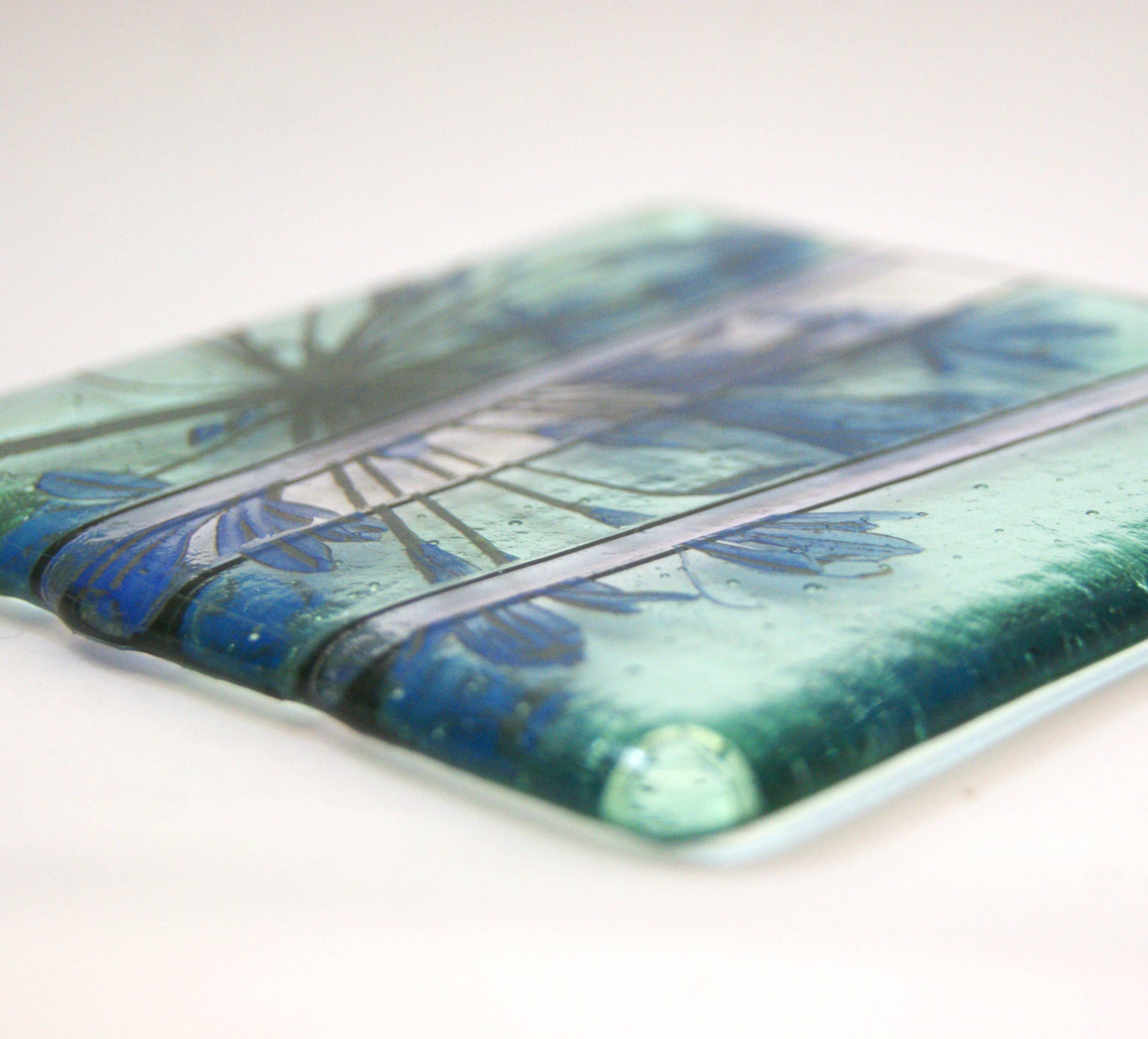 NAOMI SINGER GLASS DESIGN – wholesale Coasters – Fused Glass Coaster - Agapanthus Collection3
