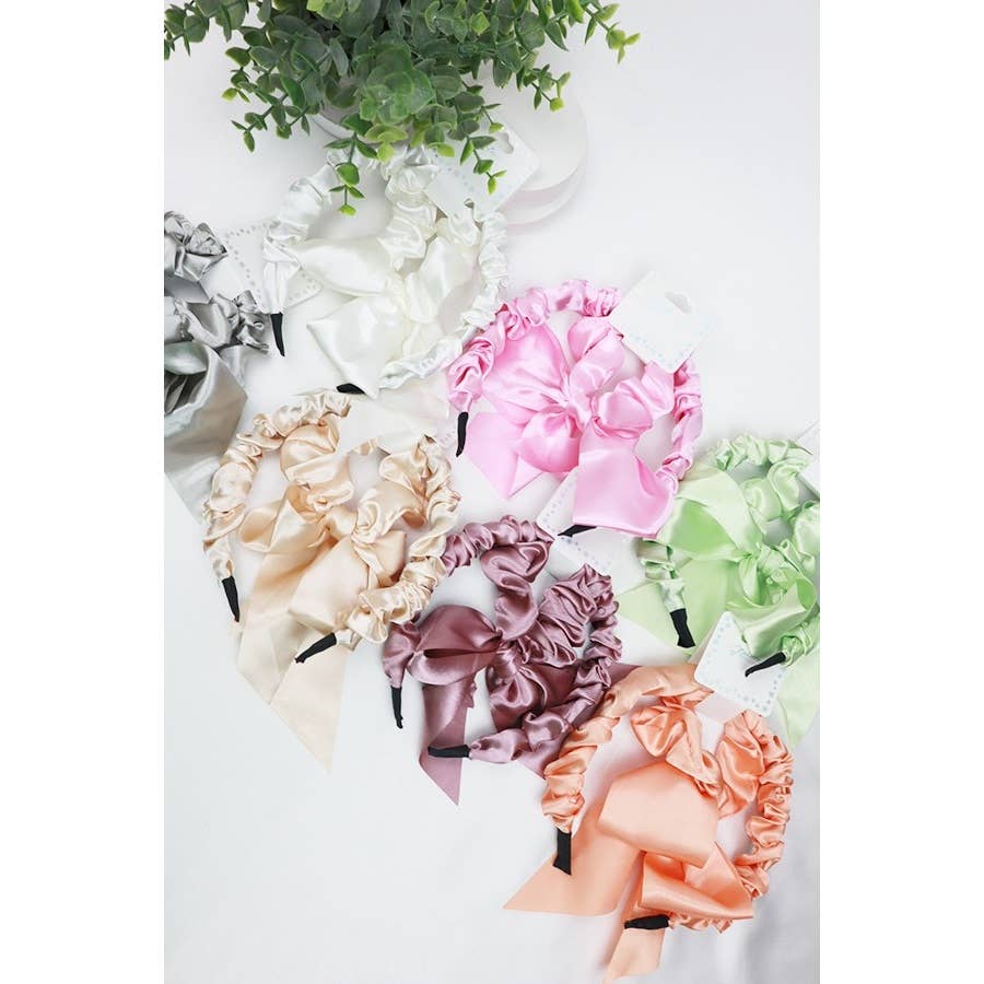 MIX COLOR Satin Scrunchie and Hairband Set for wholesale on Faire4