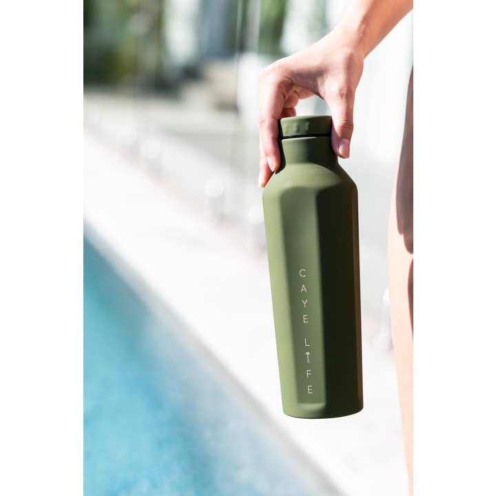 Caye Life - Wholesale Water bottle - Galapagos | 500ml Reusable Bottle | Matte Green11
