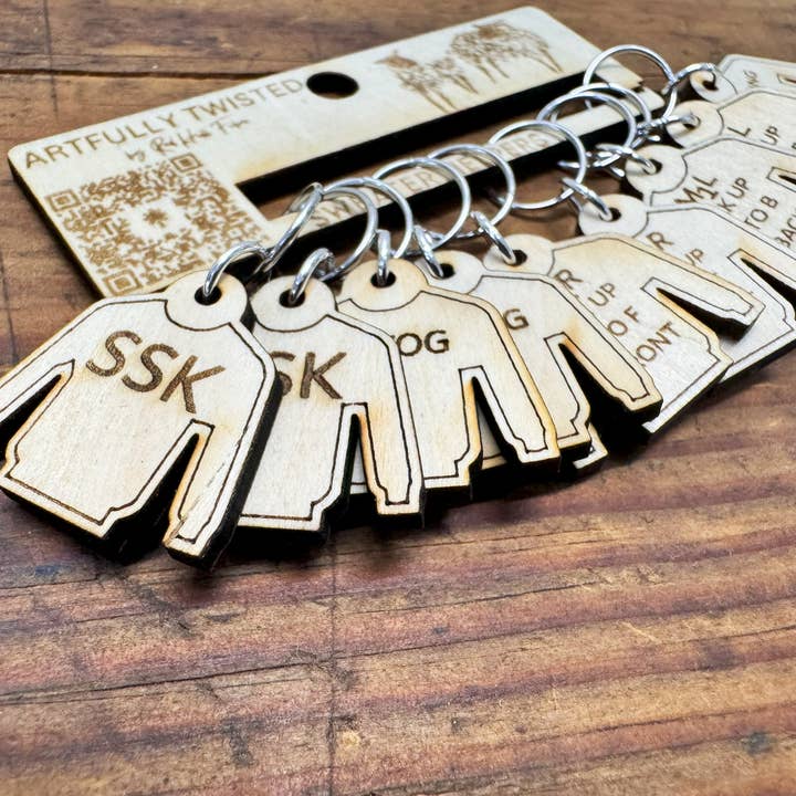 Red Hill Fiber - Venta al por mayor Material para punto/ganchillo - Marcadores de puntos en forma de suéter - Set 11