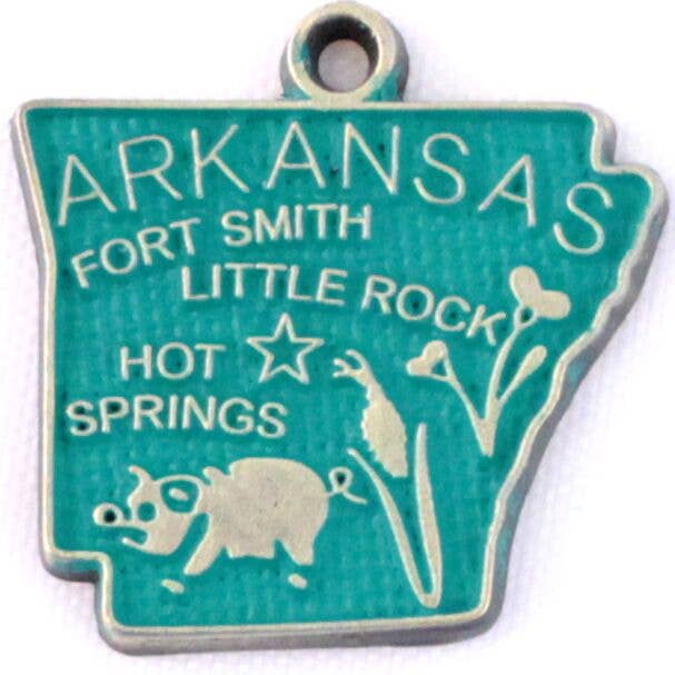 Arkansas State Charm (with available Bracelet or Necklace) for wholesale by Gleeful Peacock